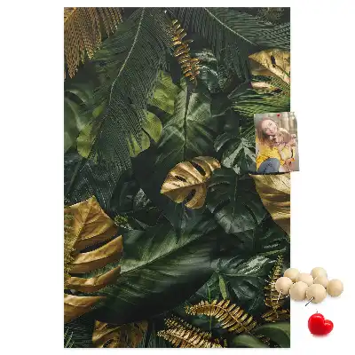 Tropical Leaf Print Cork Pin Board