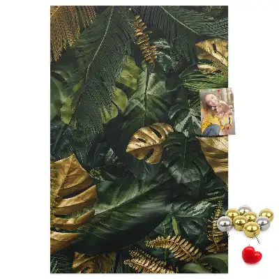 Tropical Leaf Print Cork Pin Board