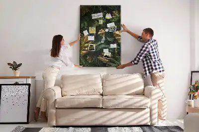 Tropical Leaf Print Cork Pin Board