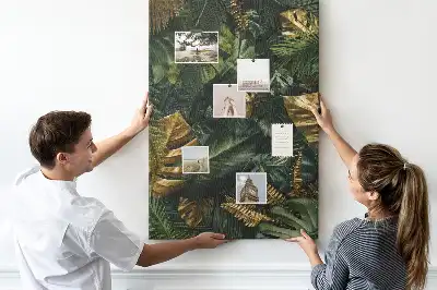Tropical Leaf Print Cork Pin Board