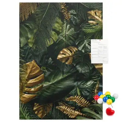 Tropical Leaf Print Cork Pin Board