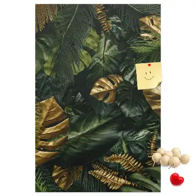 Tropical Leaf Print Cork Pin Board