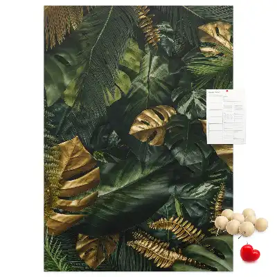 Tropical Leaf Print Cork Pin Board