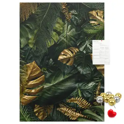 Tropical Leaf Print Cork Pin Board