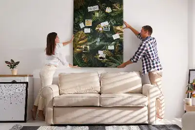 Tropical Leaf Print Cork Pin Board