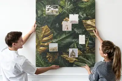 Tropical Leaf Print Cork Pin Board