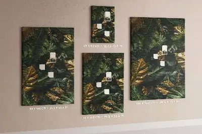 Tropical Leaf Print Cork Pin Board
