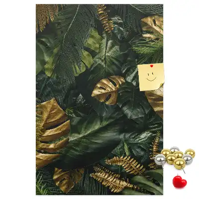 Tropical Leaf Print Cork Pin Board