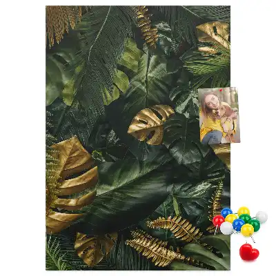 Tropical Leaf Print Cork Pin Board