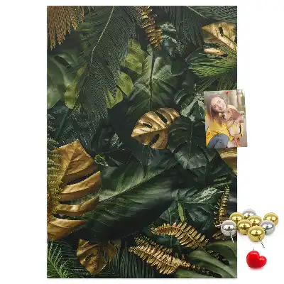 Tropical Leaf Print Cork Pin Board