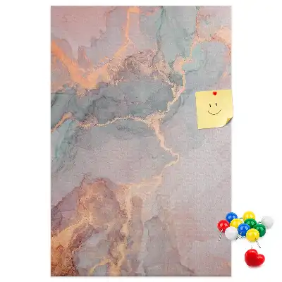 Wall cork memo board with a classic marble pattern