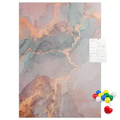 Wall cork memo board with a classic marble pattern