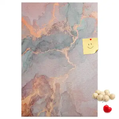 Wall cork memo board with a classic marble pattern