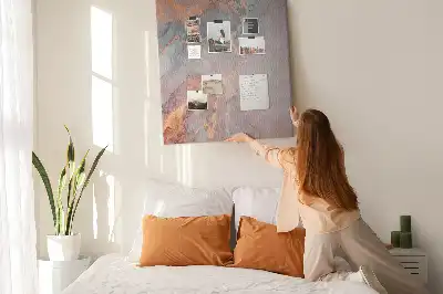 Wall cork memo board with a classic marble pattern
