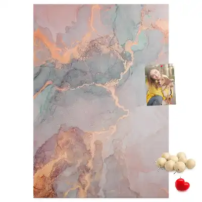 Wall cork memo board with a classic marble pattern