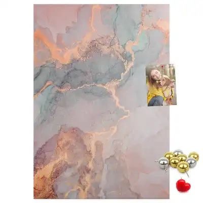 Wall cork memo board with a classic marble pattern