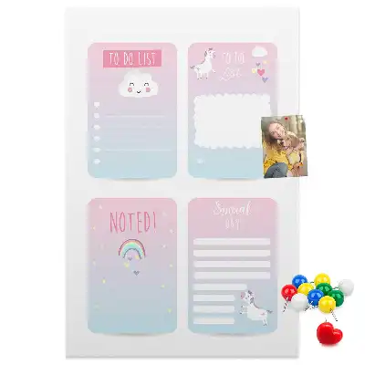 Unicorn cork pin board planner