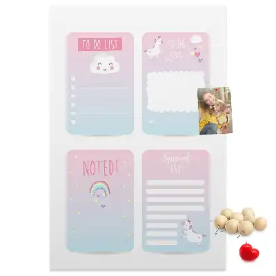 Cork pin board Unicorn planner