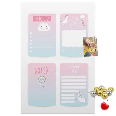 Unicorn cork pin board planner