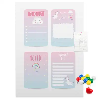 Cork pin board Unicorn planner