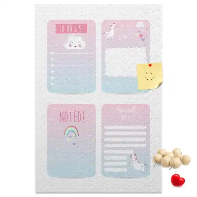 Cork pin board Unicorn planner