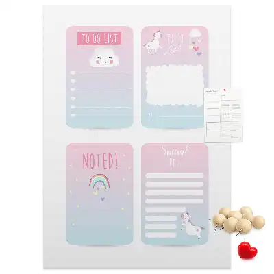 Cork pin board Unicorn planner
