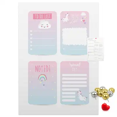 Cork pin board Unicorn planner