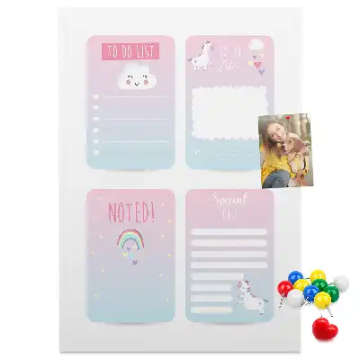 Unicorn cork pin board planner