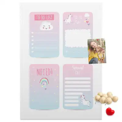 Unicorn cork pin board planner
