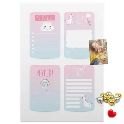 Unicorn cork pin board planner