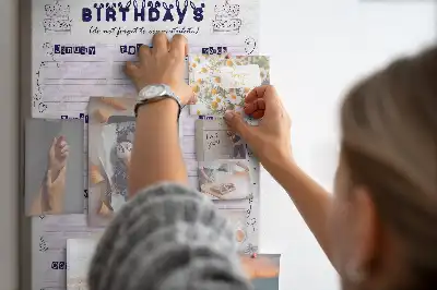 Cork pin board for birthday celebration planning