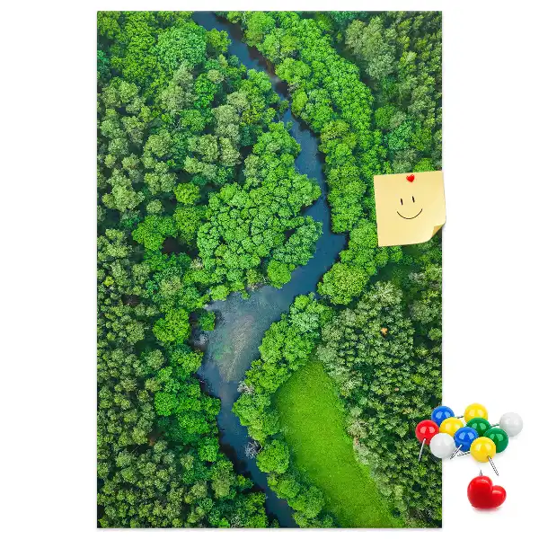 Cork Note Board Forest stream