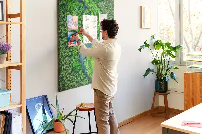 Cork Note Board Forest stream
