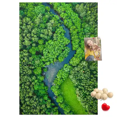 Cork Note Board Forest stream