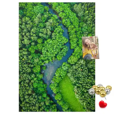 Cork Note Board Forest stream