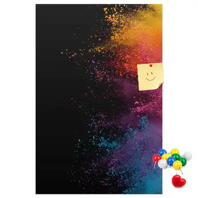 Colored powder cork wall memo board