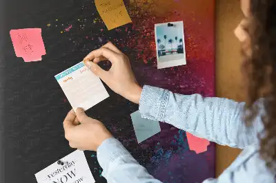 Colored powder cork wall memo board
