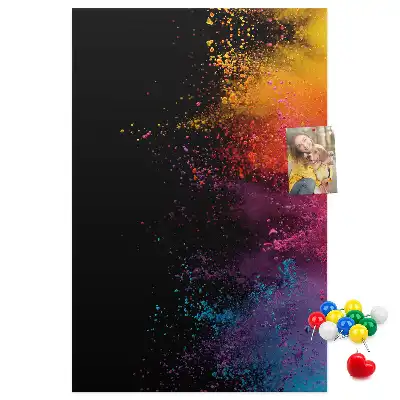 Colored powder cork wall memo board