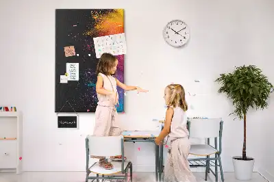 Colored powder cork wall memo board
