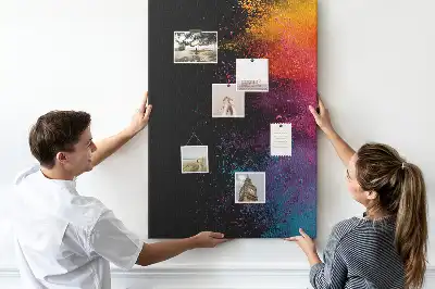 Colored powder cork wall memo board