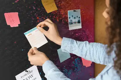 Colored powder cork wall memo board