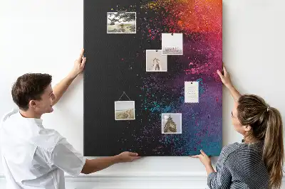 Colored powder cork wall memo board