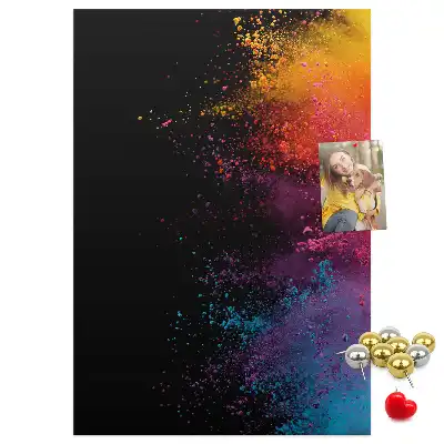 Colored powder cork wall memo board