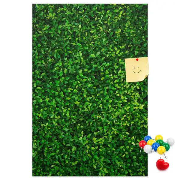 Cork pin board with leaf fence pattern