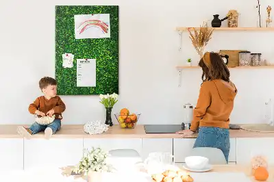 Cork pin board with leaf fence pattern