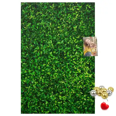Cork pin board with leaf fence pattern