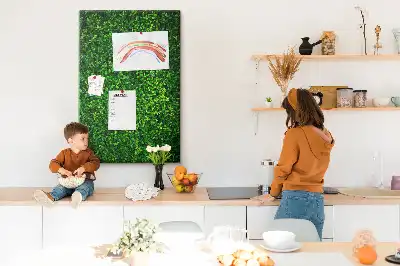 Cork pin board with leaf fence pattern