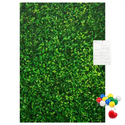 Cork pin board with leaf fence pattern