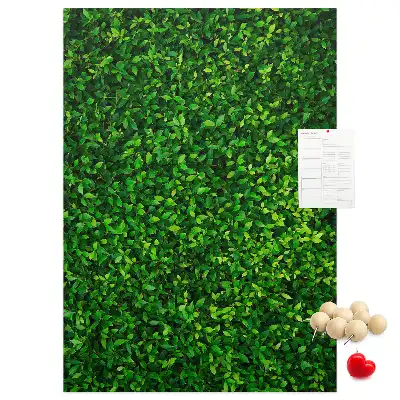 Cork pin board with leaf fence pattern