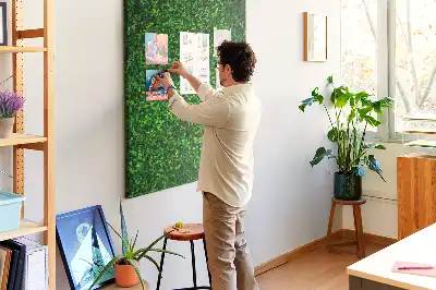 Cork pin board with leaf fence pattern